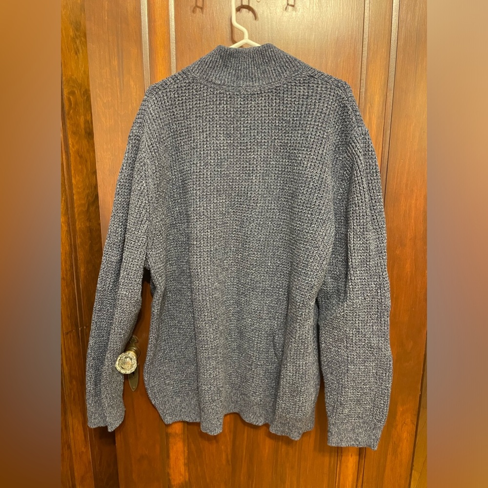 Men’s LL Bean Organic Cotton Waffle Sweater 1/4 Zip 3XL Washed Worn Once - Picture 3 of 11